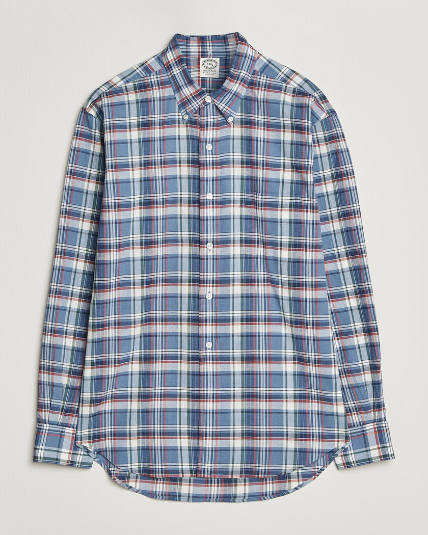 Kamakura Shirts Vintage Ivy Button Down Shirt Blue Madras – Blå