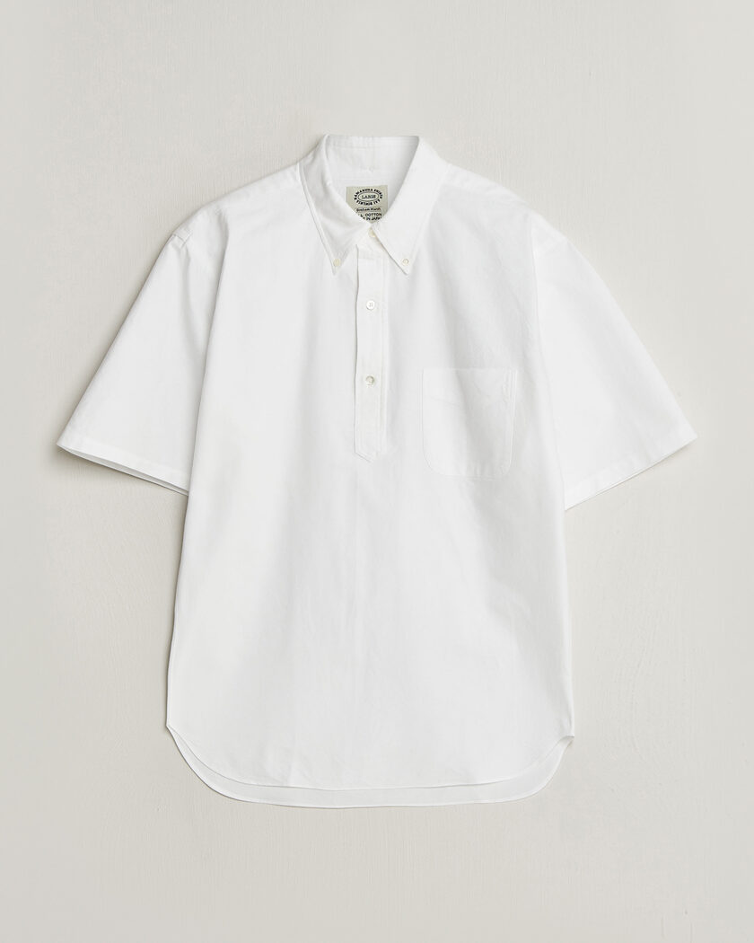 Kamakura Shirts Vintage Ivy Half Sleeve Oxford Popover White – Hvit