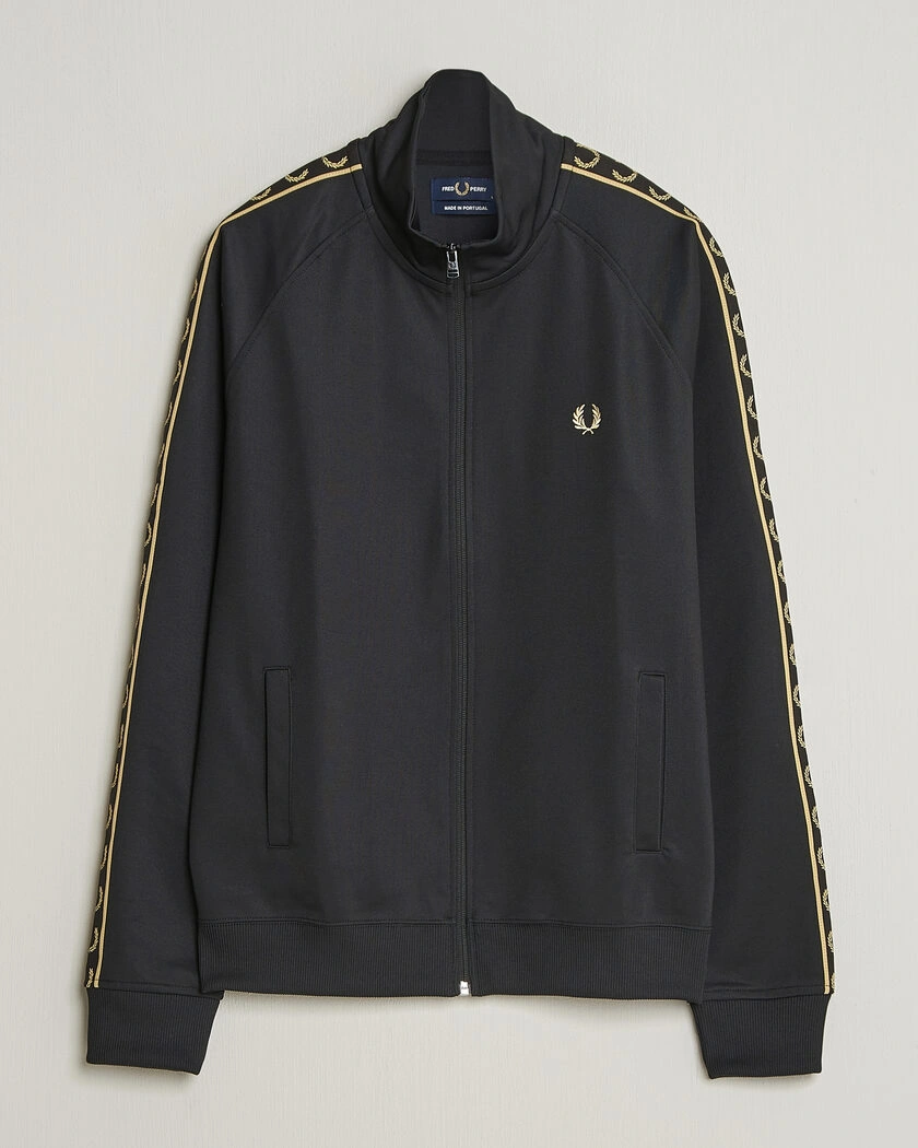 Fred Perry Taped Track Jacket Black – Svart