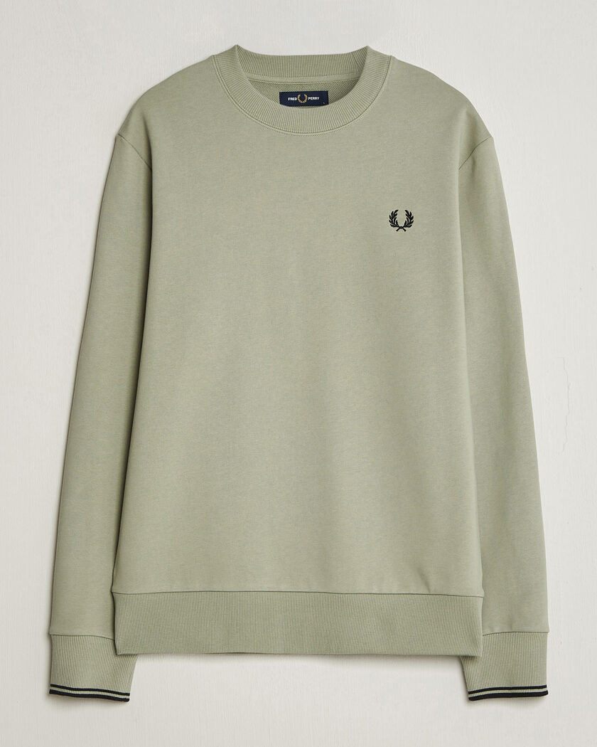 Fred Perry Crew Neck Sweatshirt Seagrass Green – Grønn