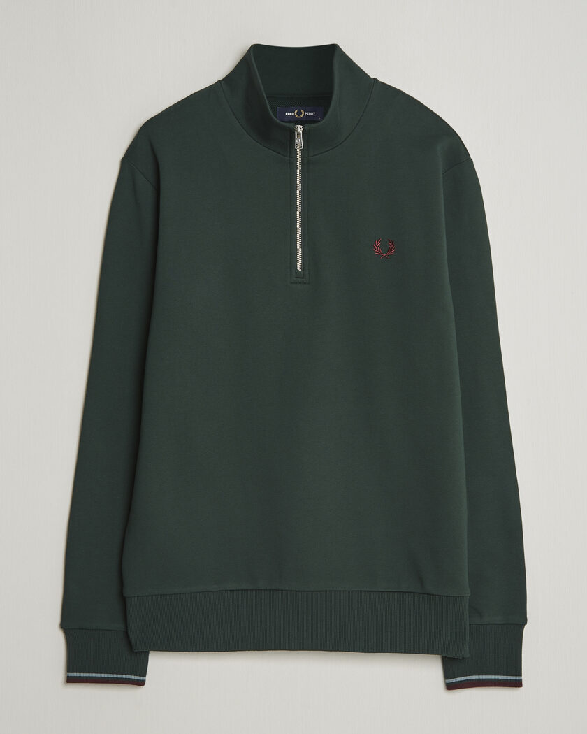 Fred Perry Half Zip Sweatshirt Grassroots Green – Grønn
