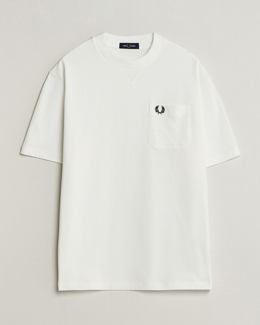 Fred Perry Heavy Pocket T-Shirt Snow White – Hvit