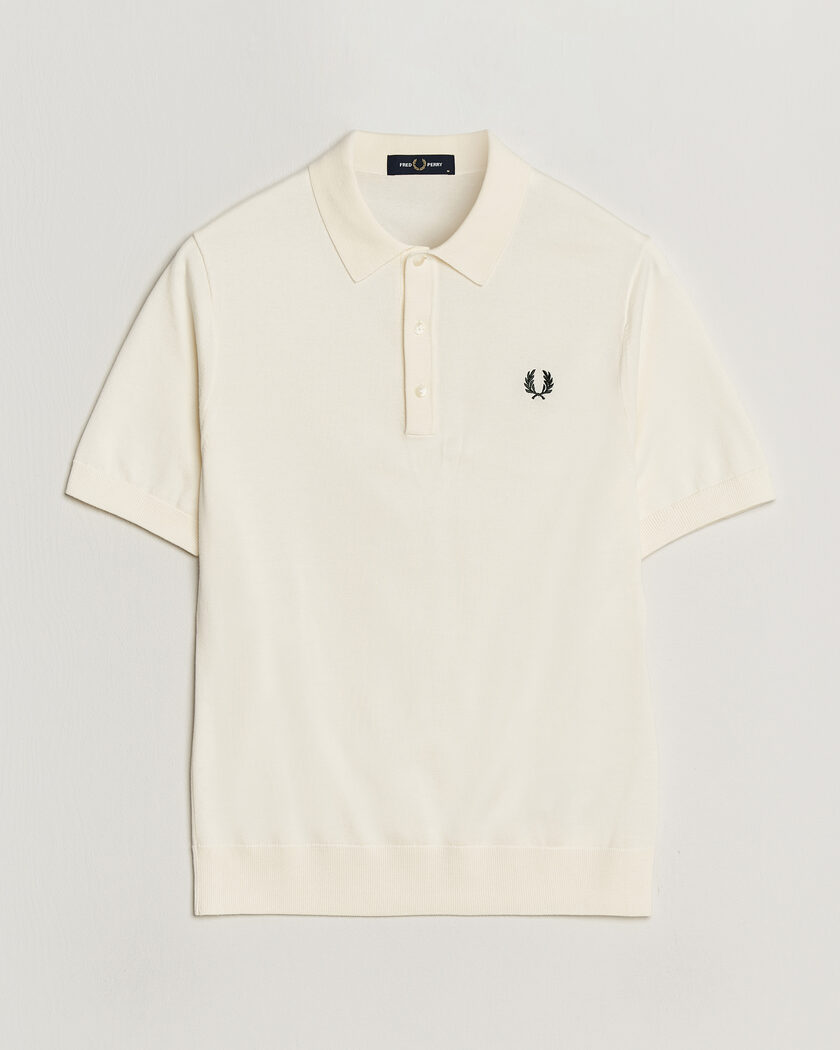Fred Perry Cotton Knitted Polo Ecru – Hvit