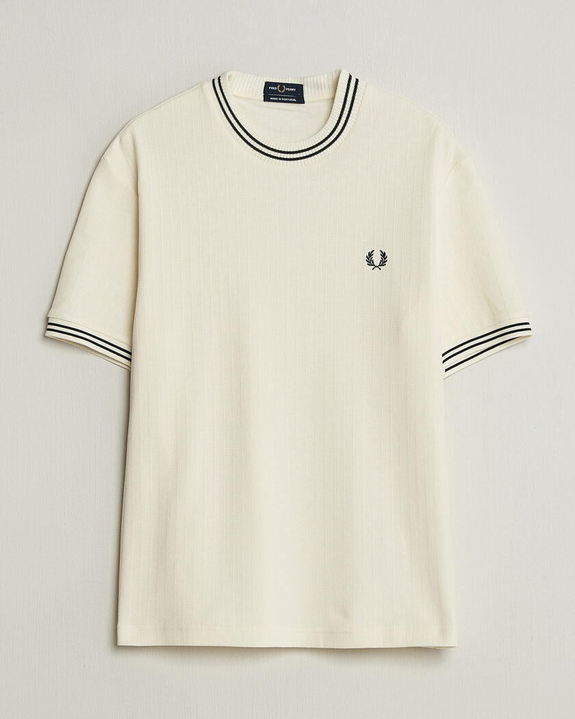 Fred Perry Rib Knitted T-Shirt Ecru – Hvit