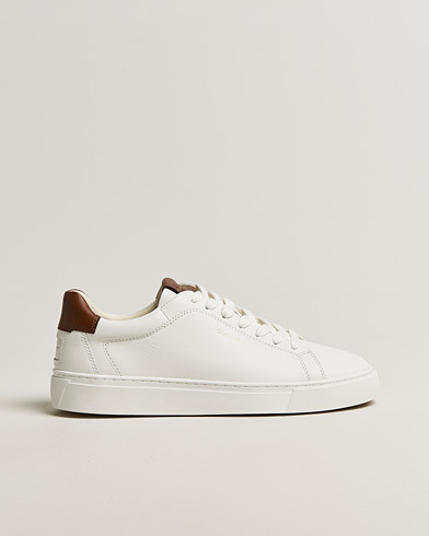 GANT Mc Julien Leather Sneaker White/Dark Tan – Hvit