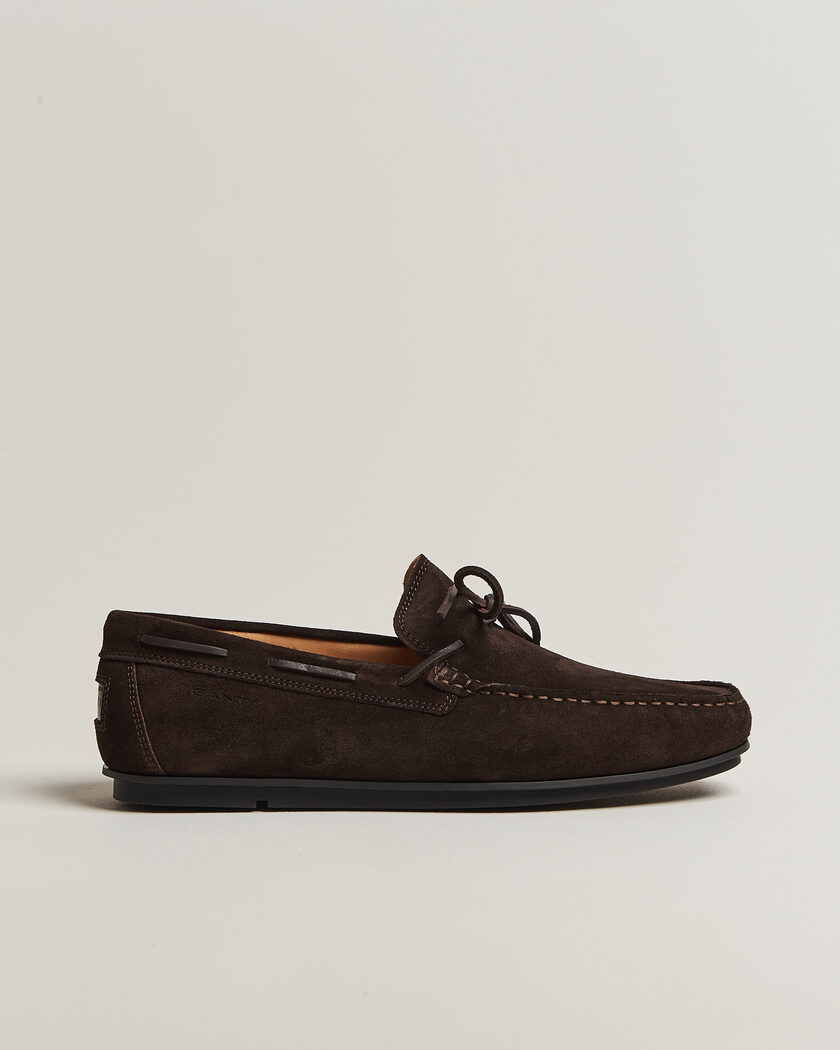 GANT Wilmon Laced Suede Car Shoe Dark Brown – Brun