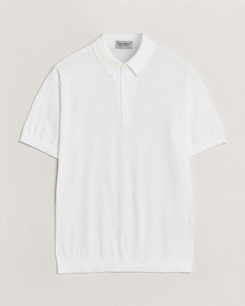 John Smedley Adrian Slim Fit Sea Island Cotton Polo White – Hvit