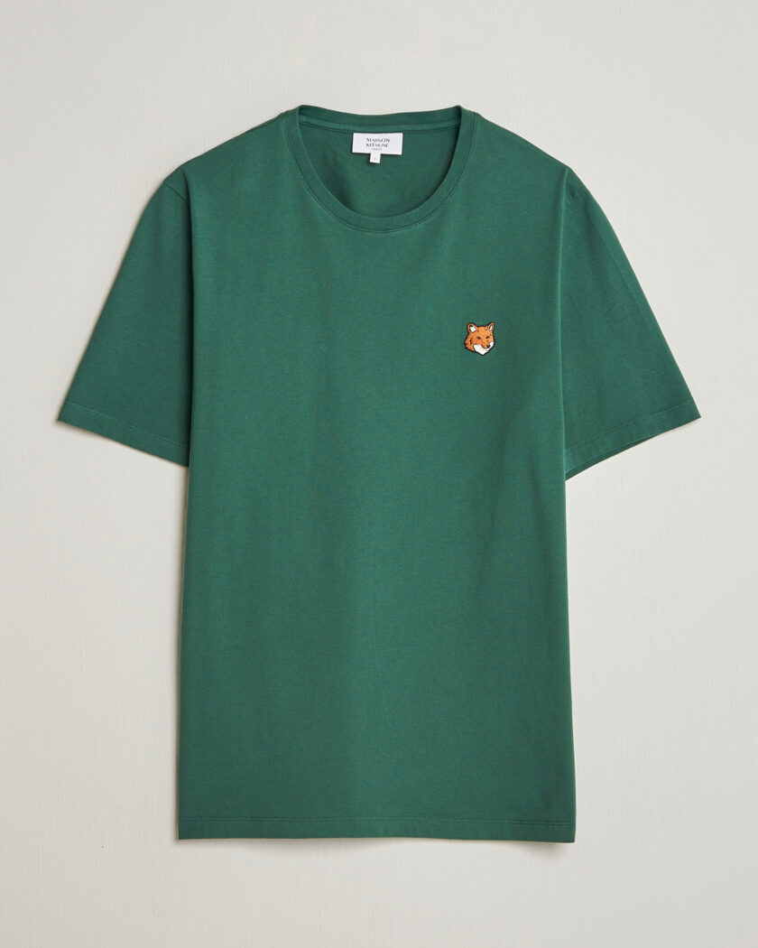 Maison Kitsuné Fox Head T-Shirt Bottle Green – Grønn