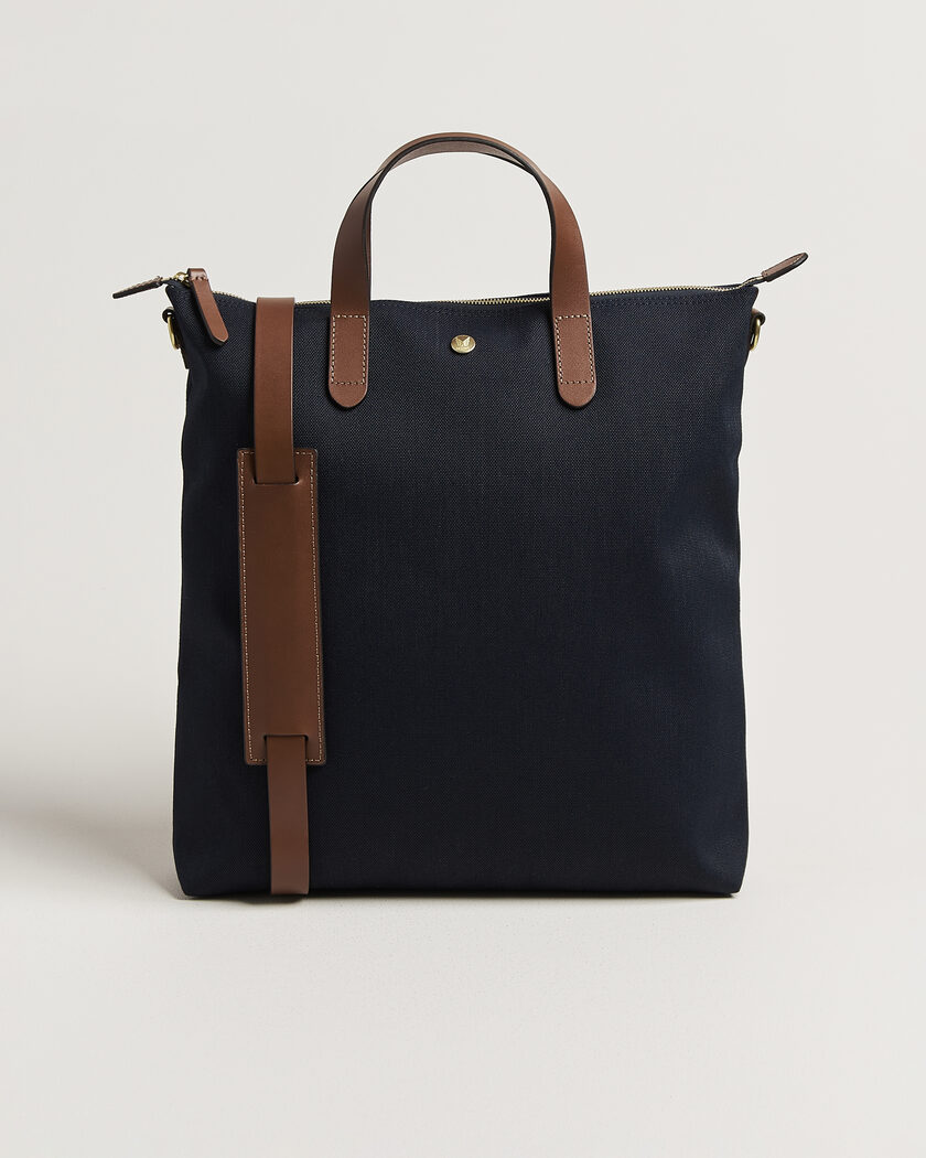 Mismo M/S Canvas Shopper Deep Sea Blue/Cuoio – Blå