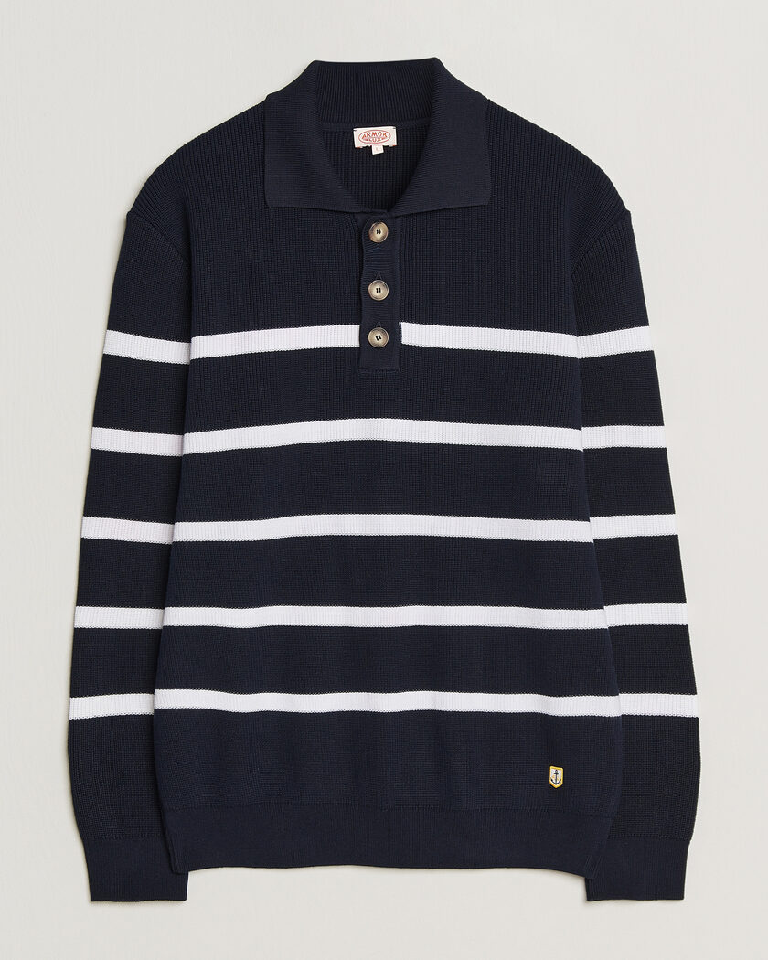 Armor-lux Heritage Knitted Polo Marine/Blanc – Flerfarget