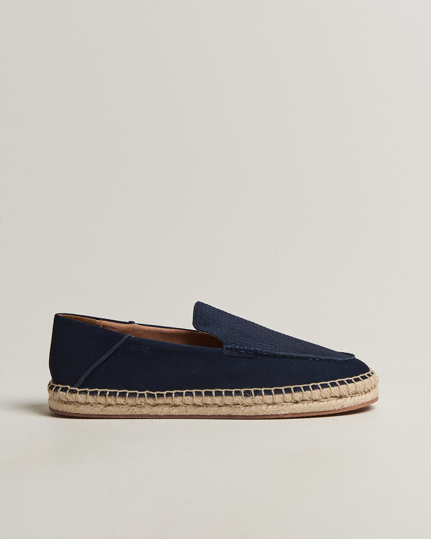 BOSS BLACK Madeira Suede Espadrilles Dark Blue – Blå