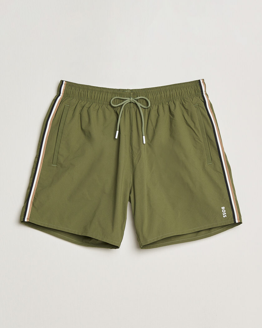 BOSS BLACK Iconic Swimshorts Open Green – Grønn