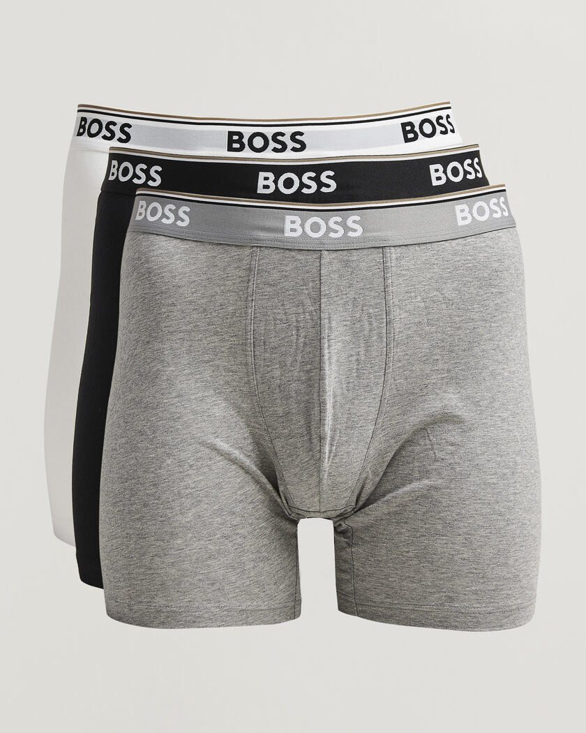 BOSS BLACK 3-Pack Long Leg Boxer Black/Grey/White – Flerfarget