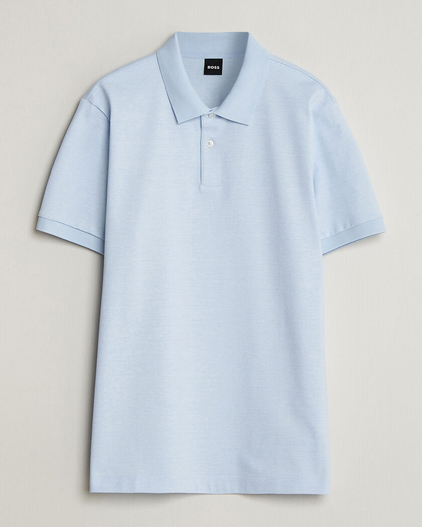 BOSS BLACK Parlay Jersey Polo Light Blue – Blå
