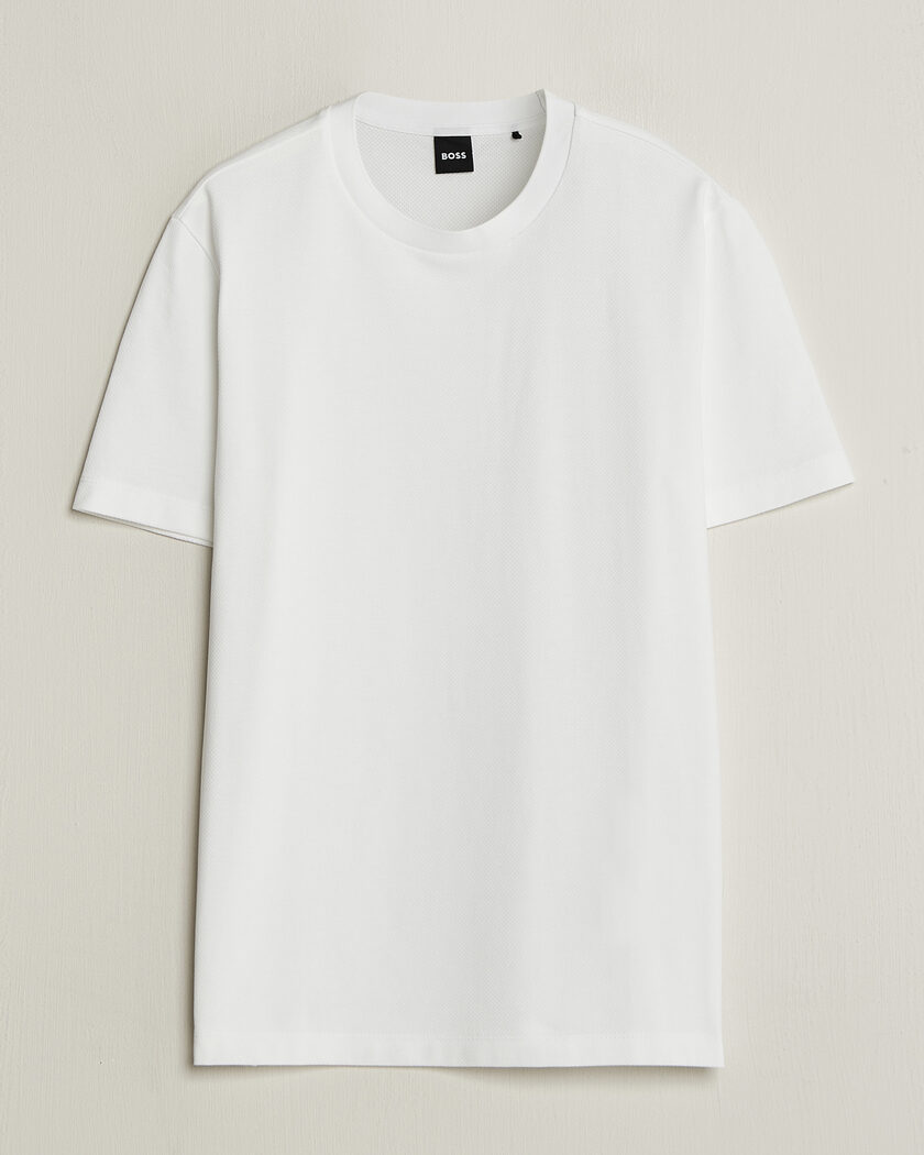 BOSS BLACK Thompson Structured T-Shirt White – Hvit