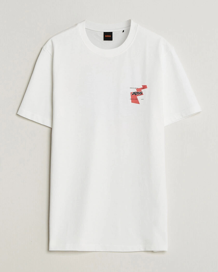  BOSS ORANGE Movement Printed Crew Neck T-Shirt Natural – Hvit