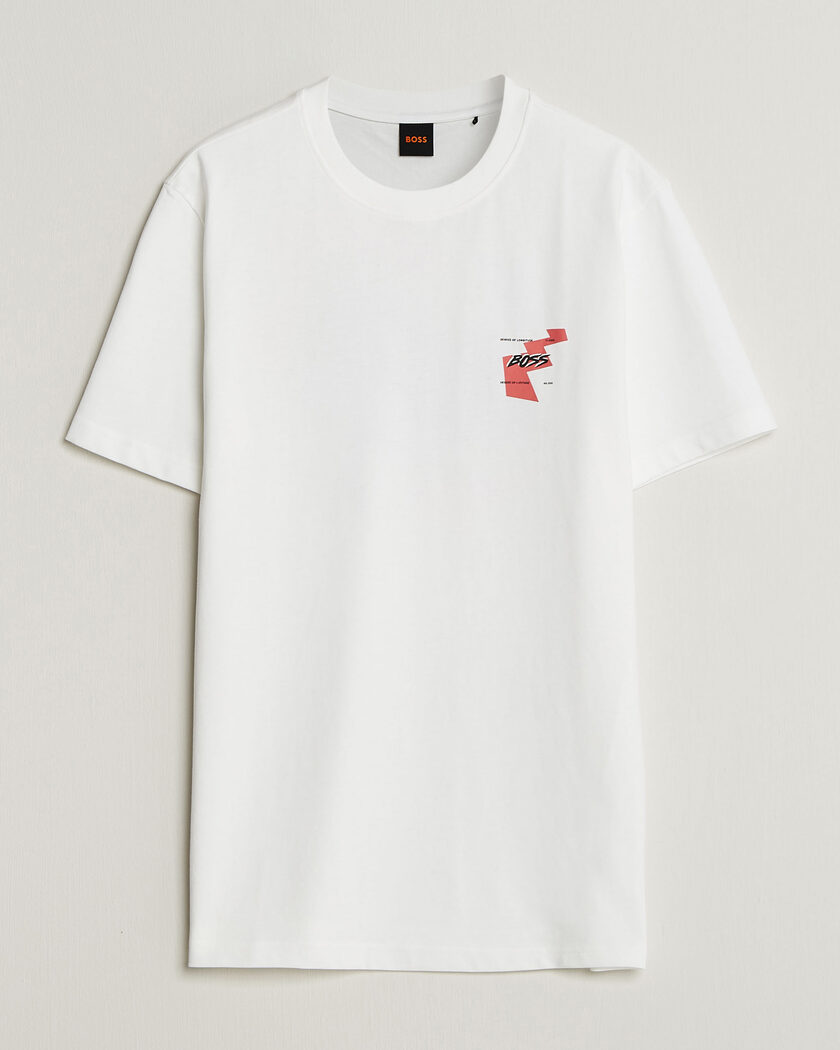 BOSS ORANGE Movement Printed Crew Neck T-Shirt Natural – Hvit
