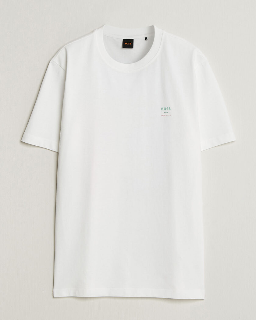  BOSS ORANGE Groove Printed Crew Neck T-Shirt White – Hvit