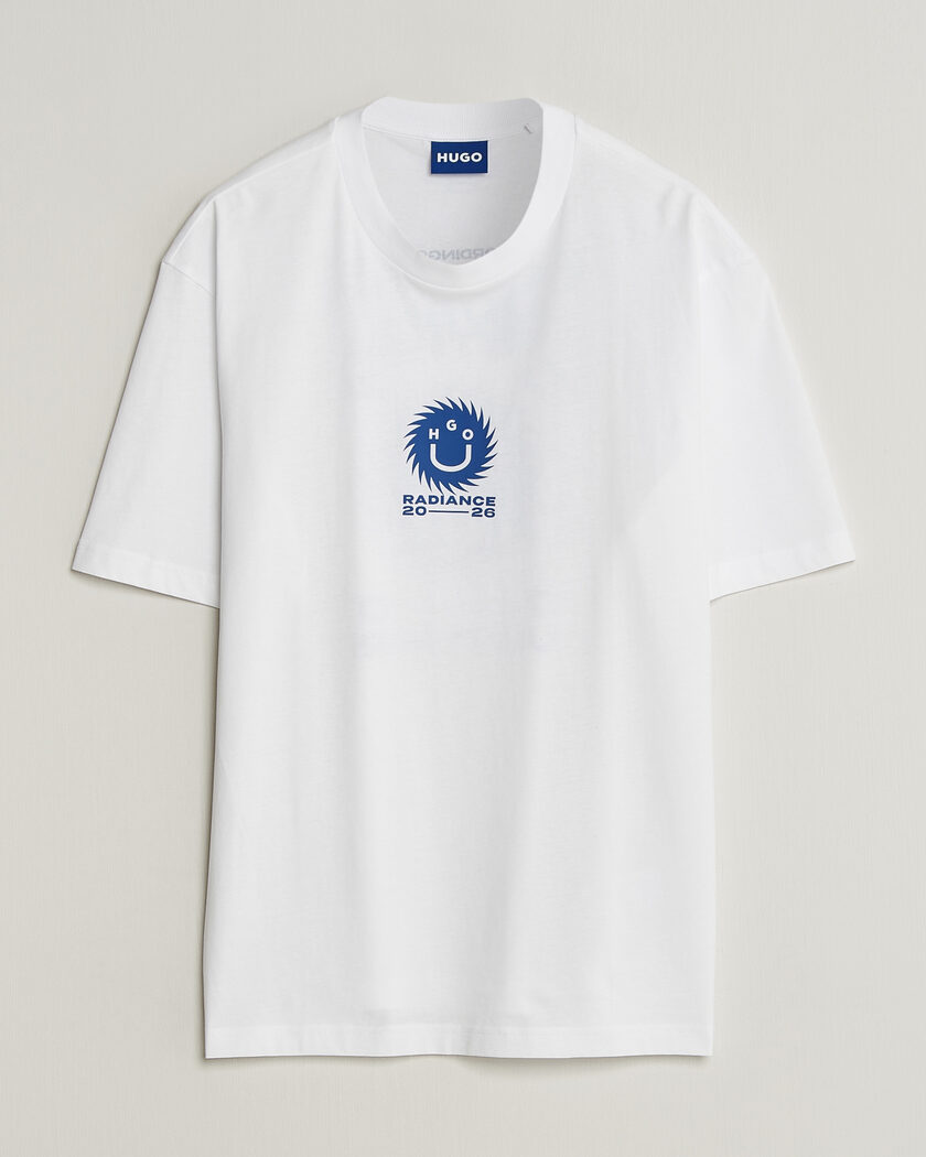 HUGO Nunarix Printed Crew Neck T-Shirt White – Hvit