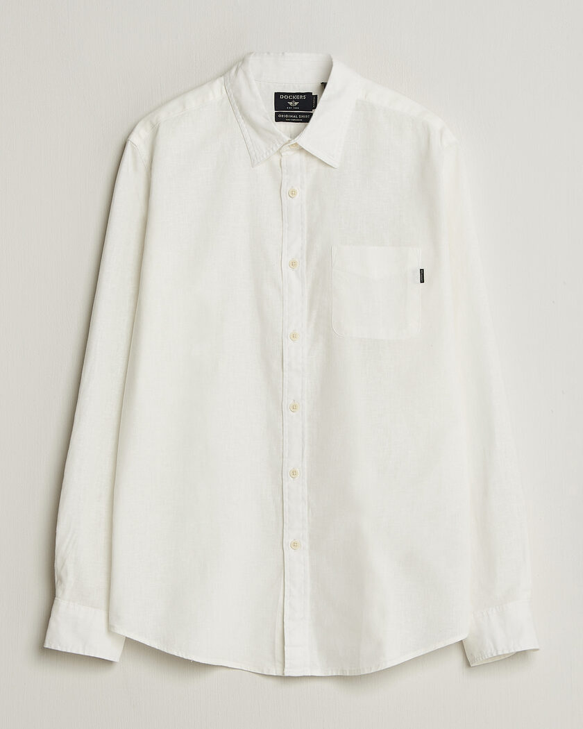 Dockers Slim Linen/Cotton Shirt Undyed – Hvit