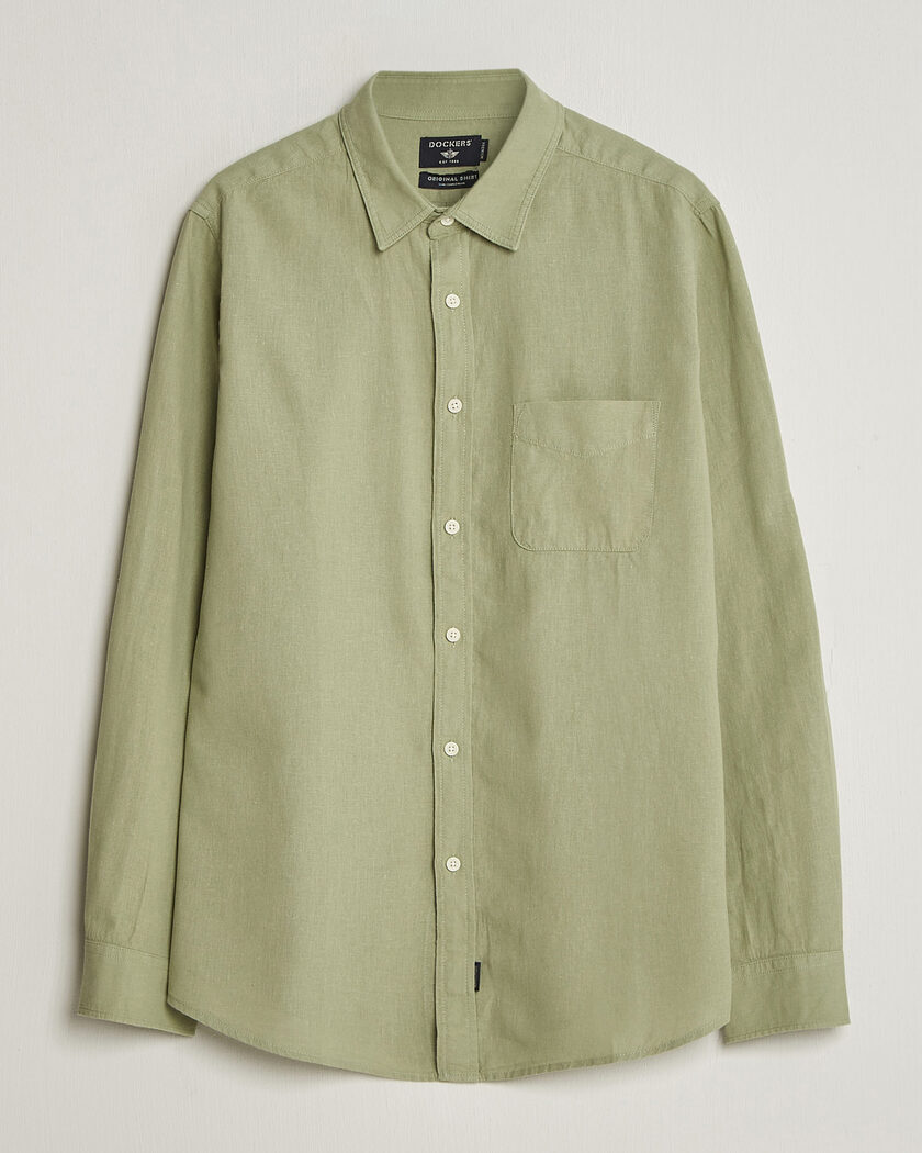 Dockers Slim Linen/Cotton Shirt Tea – Grønn