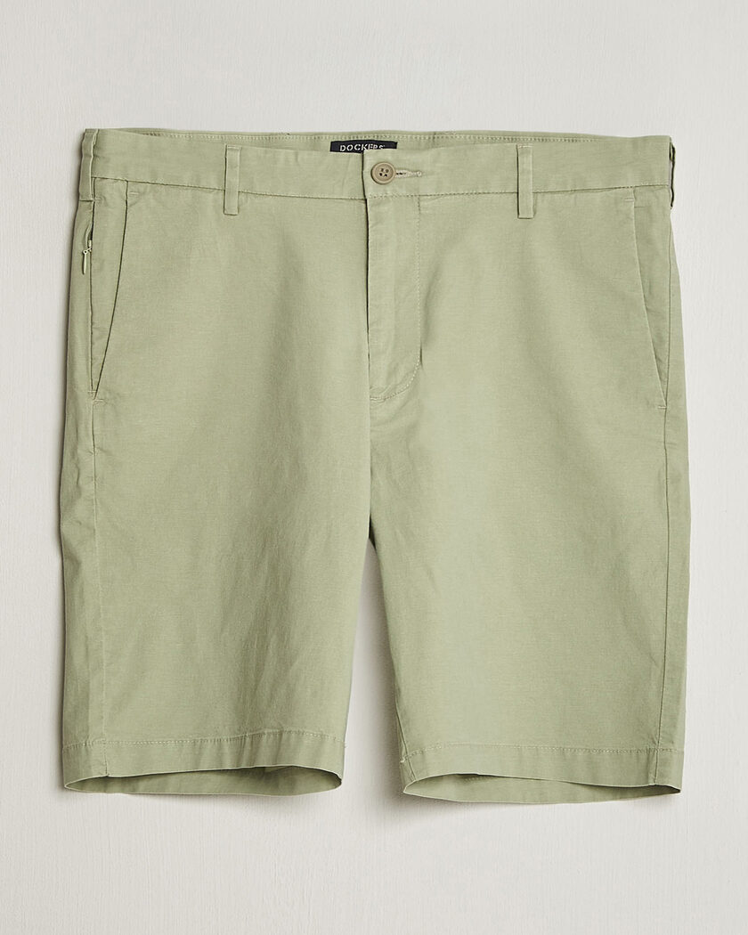 Dockers Slim Cotton/Linen Shorts Tea – Grønn