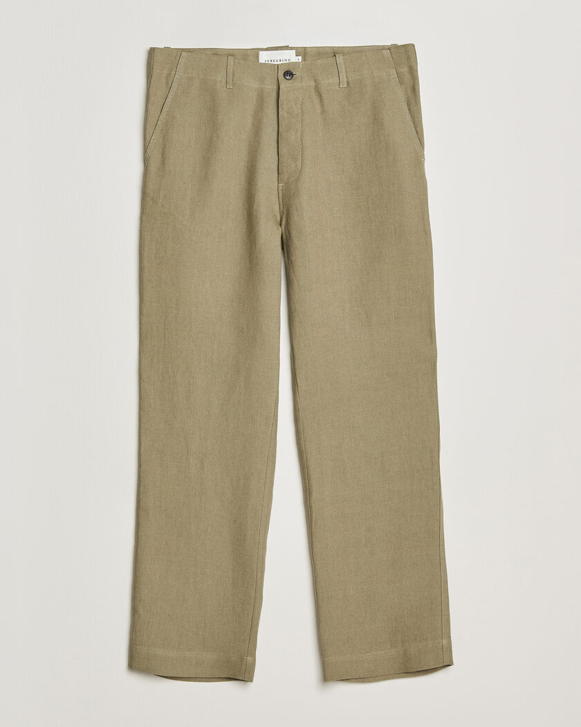Peregrine Windsor Linen Trousers Sage – Grønn