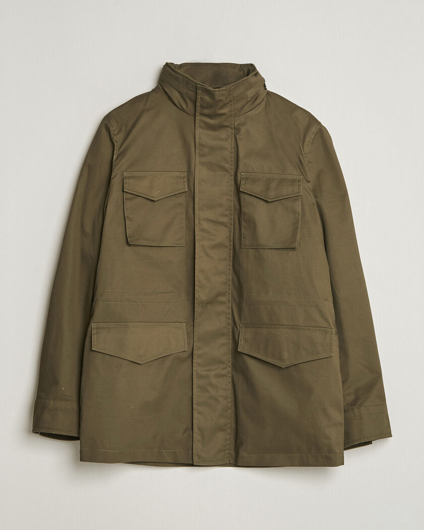 Oscar Jacobson M65 Coated Cotton Field Jacket Olive – Grønn