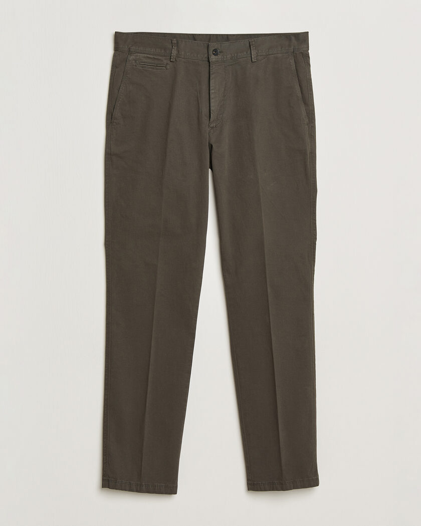 Oscar Jacobson Danik Cotton Trousers Olive – Grønn