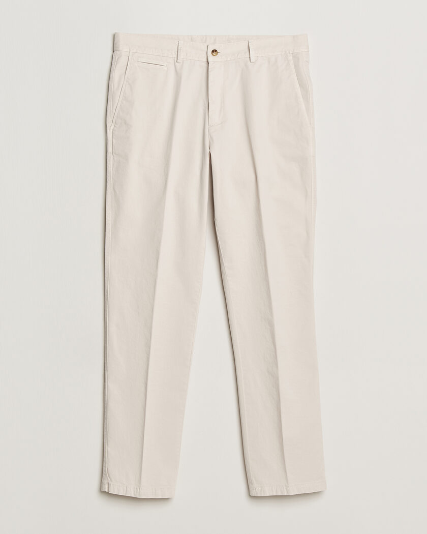 Oscar Jacobson Danik Cotton Trousers White – Hvit
