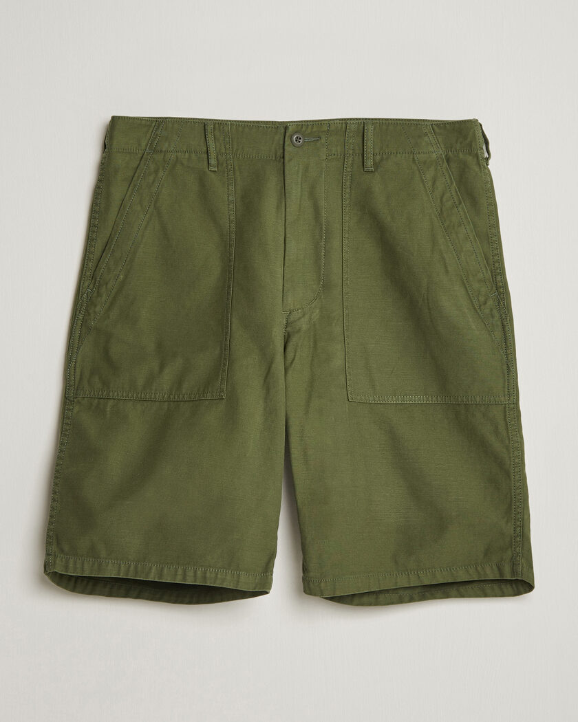 BEAMS PLUS MIL Utility Sateen Shorts Olive – Grønn