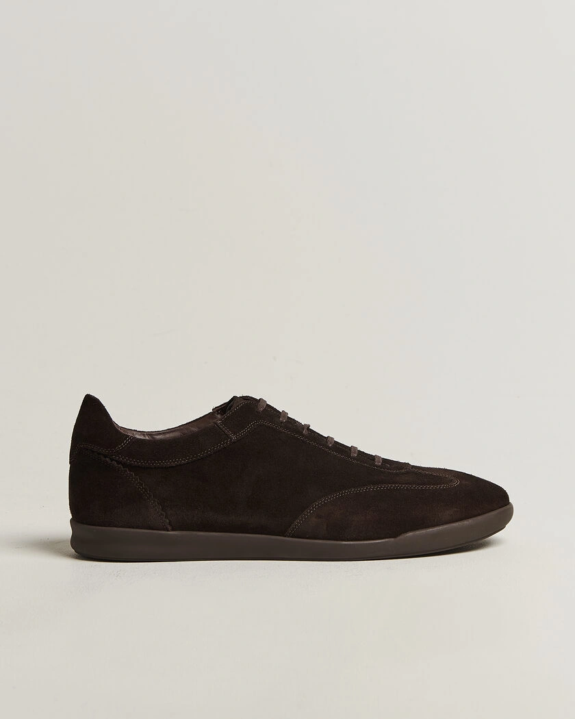 Loake Shoemakers Mayfair Suede Dress Sneaker Dark Brown – Brun