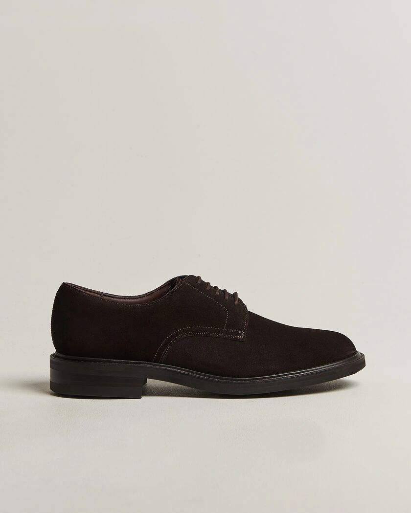 Loake Shoemakers Barbican Suede Derby Dark Brown – Brun