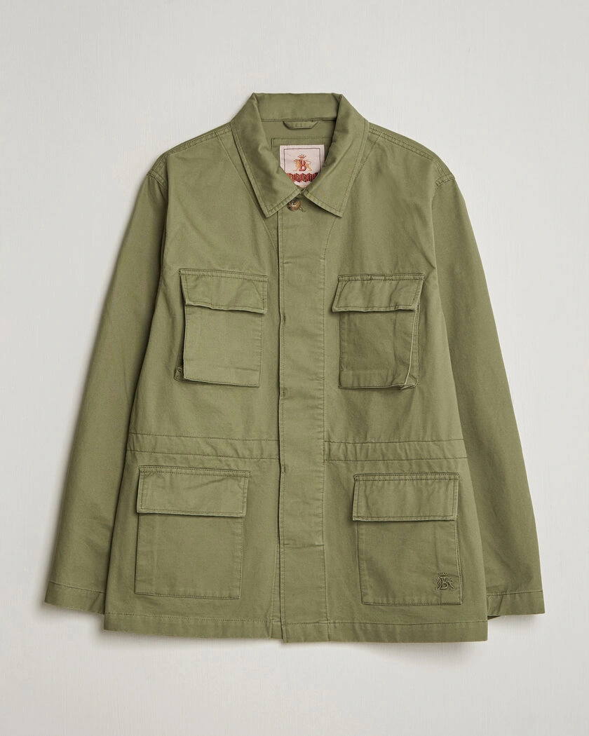 Baracuta Washed Cotton Twill Field Shacket Lichen Green – Grønn