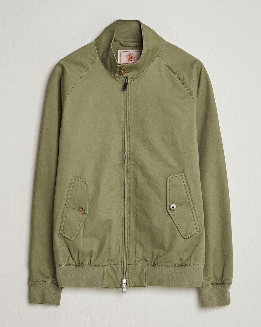 Baracuta G9 Washed Cotton Twill Jacket Lichen Green – Grønn
