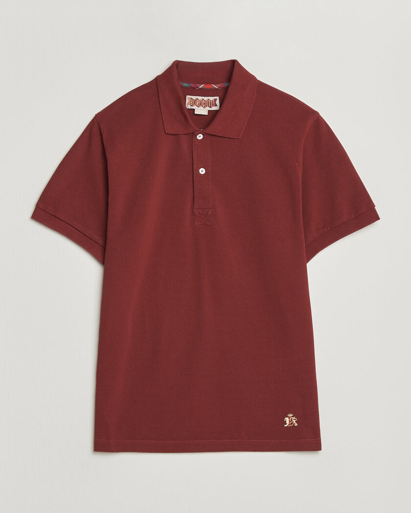 Baracuta Tartan Placket Piquet Polo Oxblood – Rød