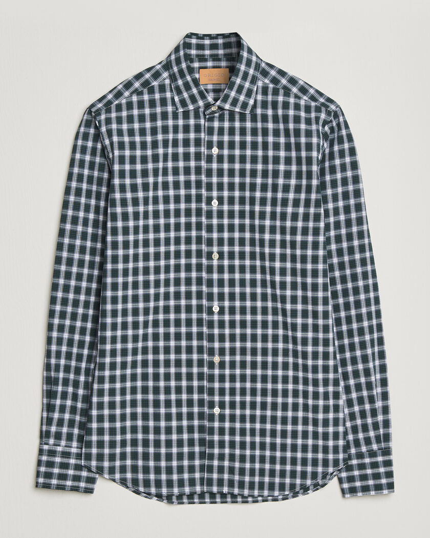 Grigio Washed Casual Shirt Green Check – Grønn