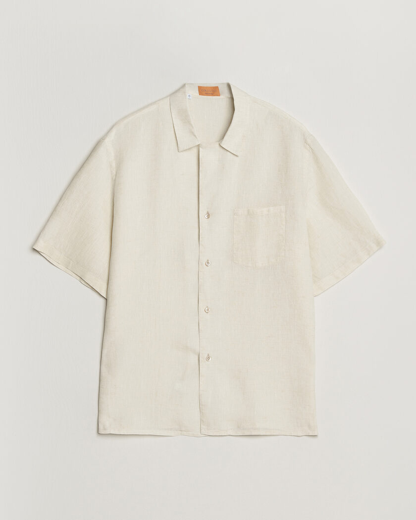 Grigio Linen Camp Collar Shirt White – Hvit