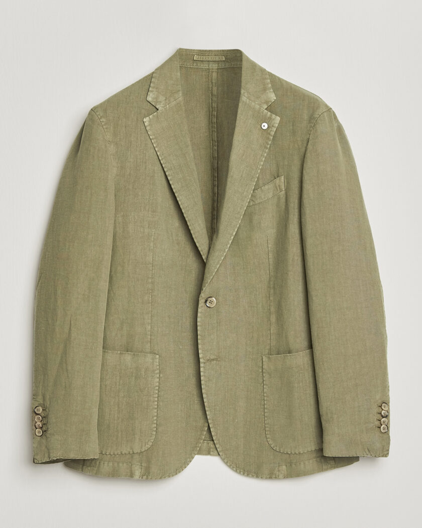 L.B.M. 1911 Jack Regular Fit Linen Blazer Olive – Grønn