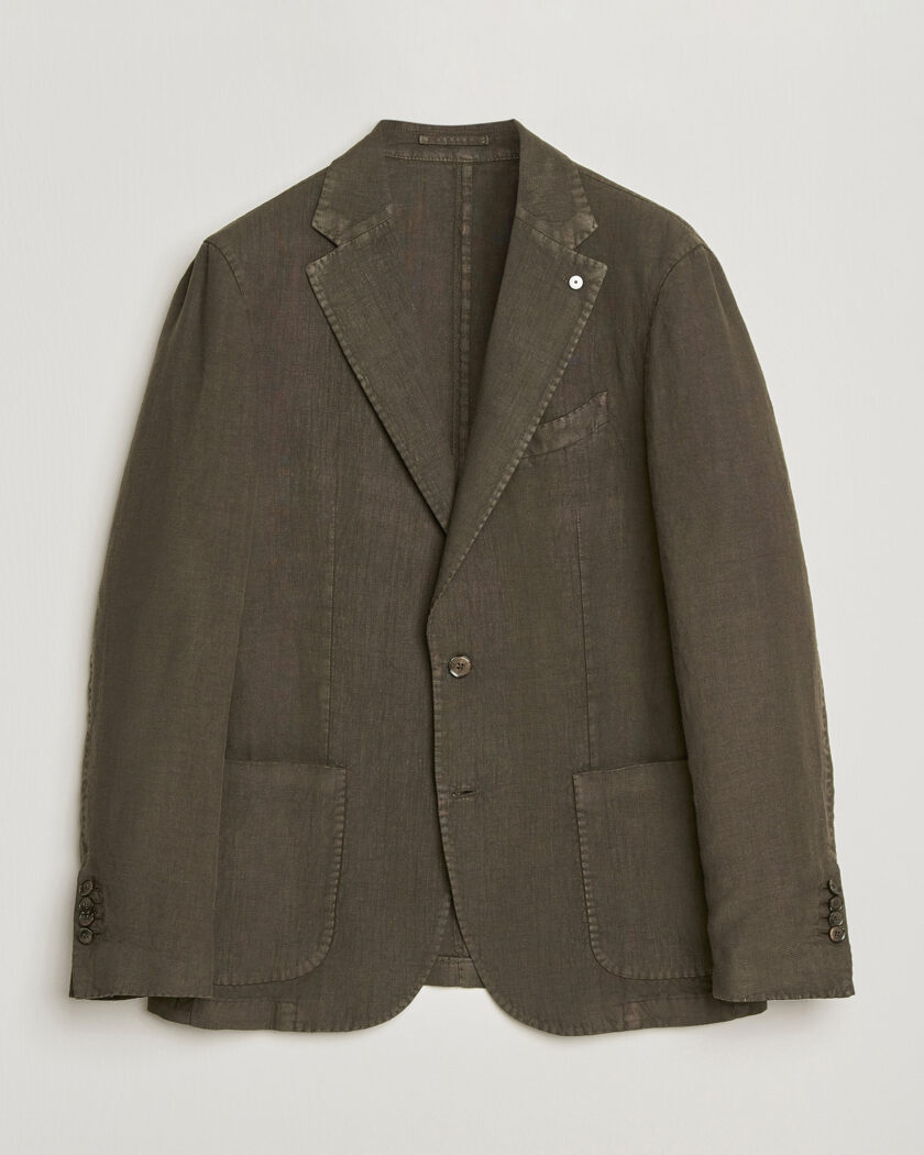 L.B.M. 1911 Jack Regular Fit Linen Blazer Brown – Brun