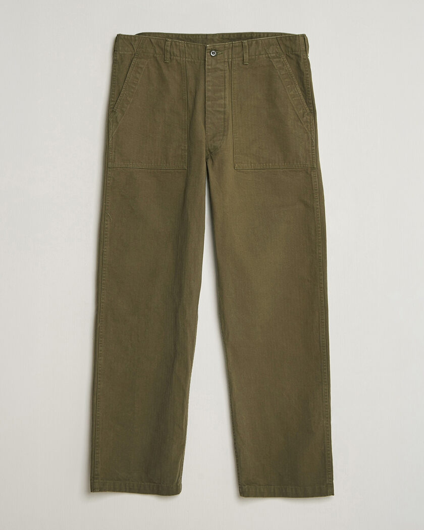 orSlow Vintage Fit Herringbone Fatigue Pants Army Green – Grønn