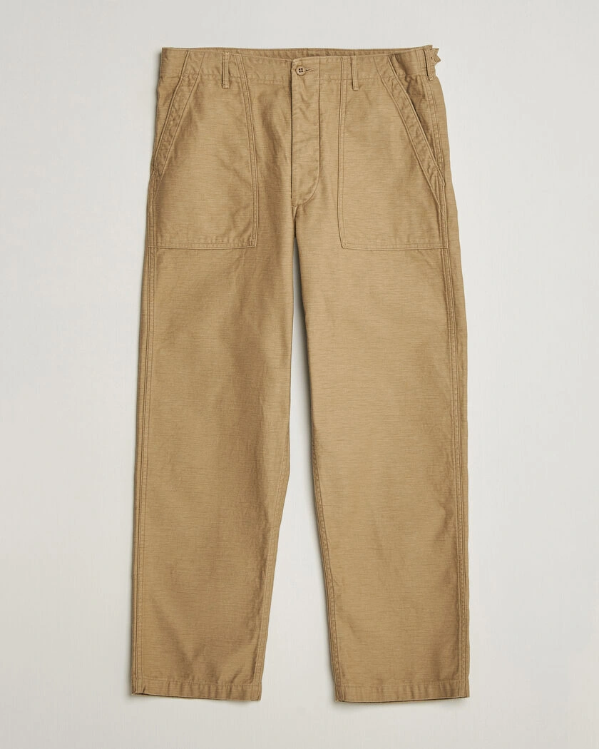 orSlow Regular Fit Original Sateen Fatigue Pants Sand Beige – Beige