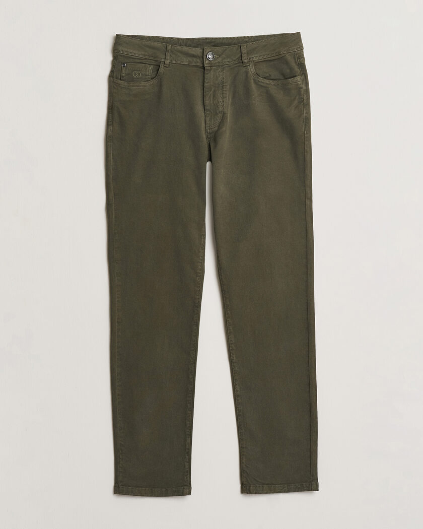 Oscar Jacobson Slim Fit 5-Pocket Chino  Olive – Grønn