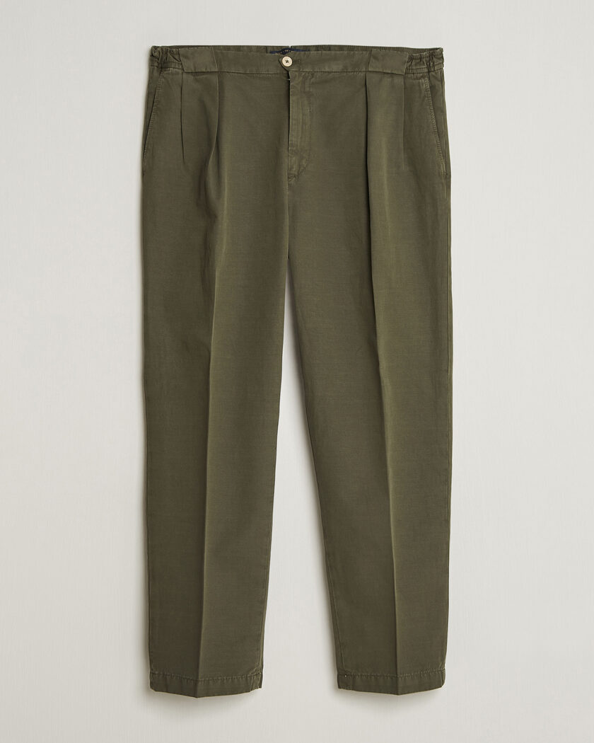 Briglia 1949 Portobello Loose Fit Cotton/Linen Trousers Olive – Grønn