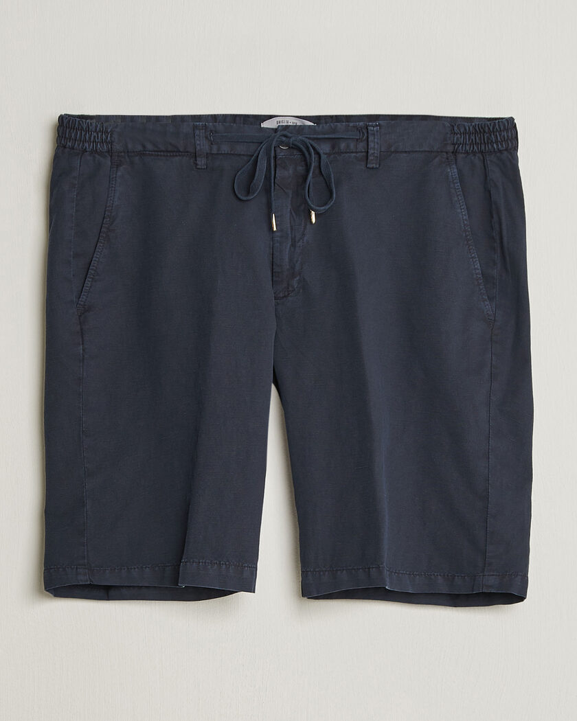 Briglia 1949 Cotton/Linen Drawstring Shorts Navy – Blå