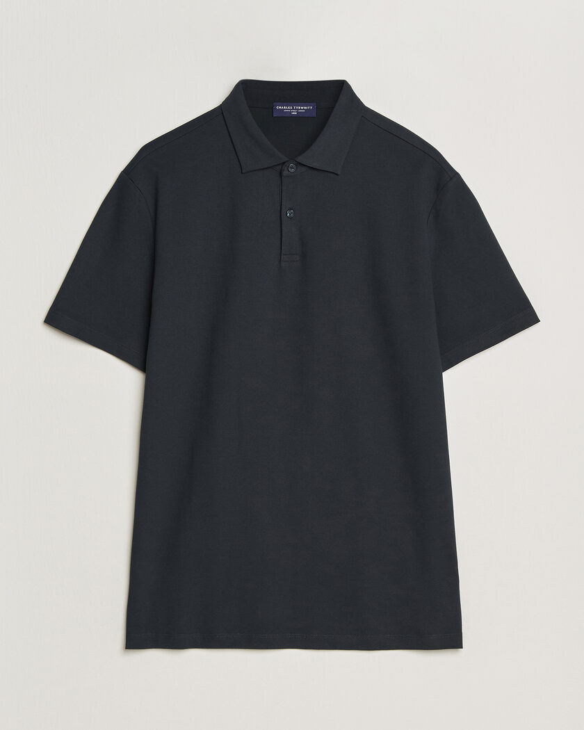 Charles Tyrwhitt Smart Stretch Pique Polo Black – Svart