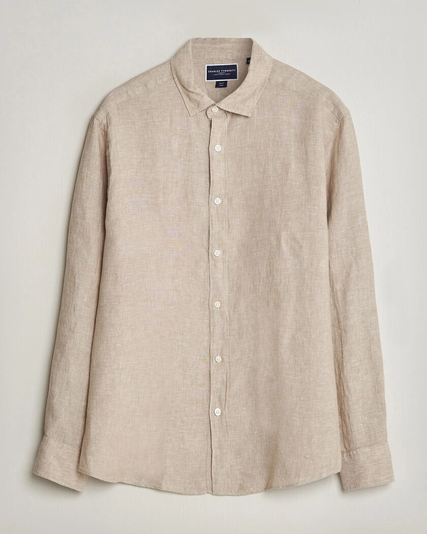 Charles Tyrwhitt Pure Linen Slim Fit Shirt Oatmeal – Beige