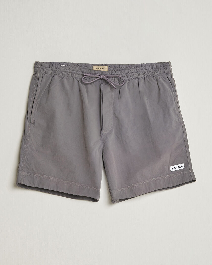 Woolrich Solid Garment Dyed Swimshorts Chark – Grå