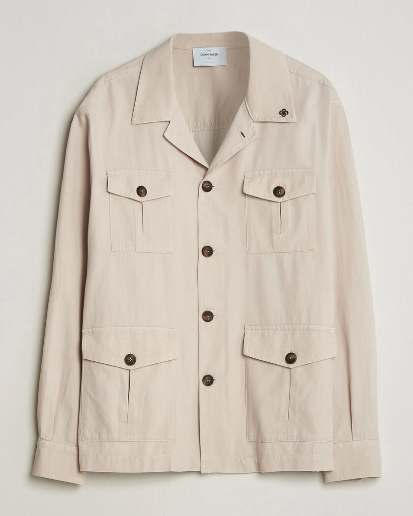 Gran Sasso Cotton Safari Jacket Beige – Beige
