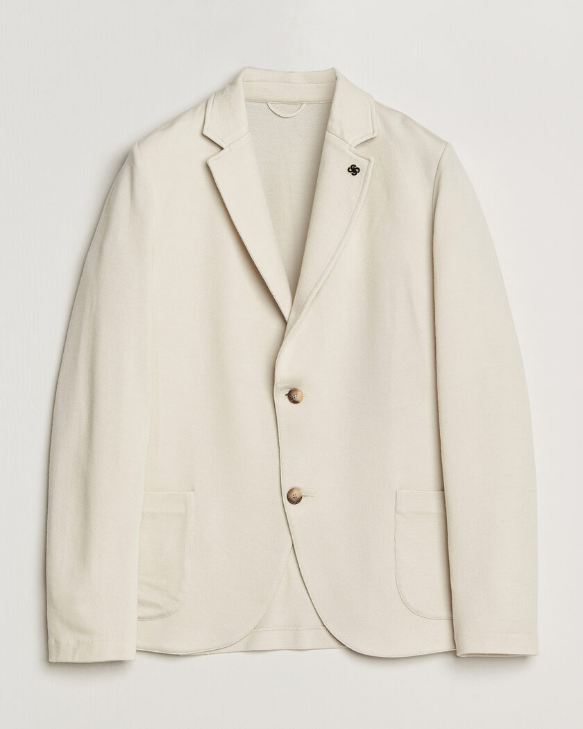  Gran Sasso Wool Knitted Blazer Cream – Hvit